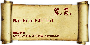 Mandula Ráhel névjegykártya